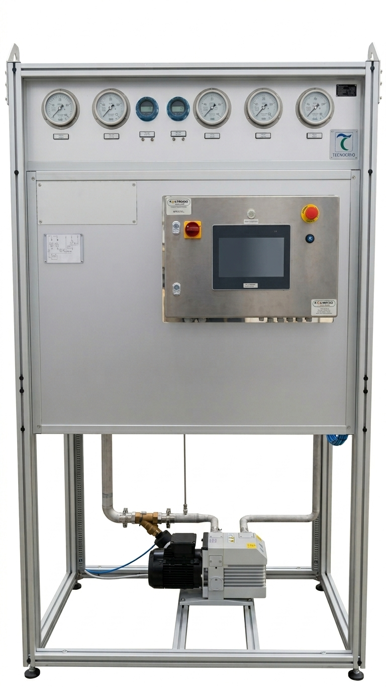 Automated cylinder filling skid ready for commissioning