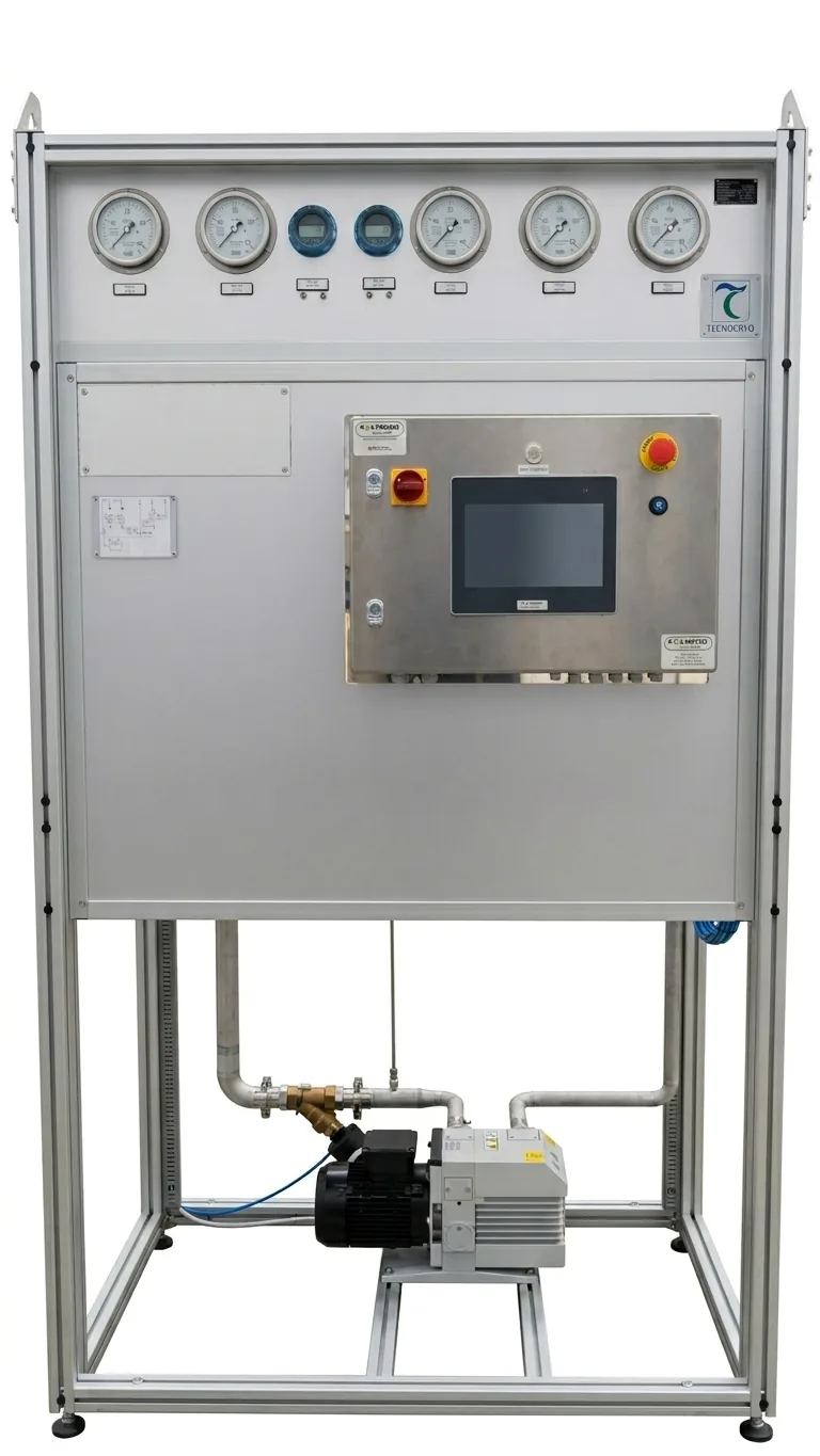 Automated cylinder filling skid ready for commissioning